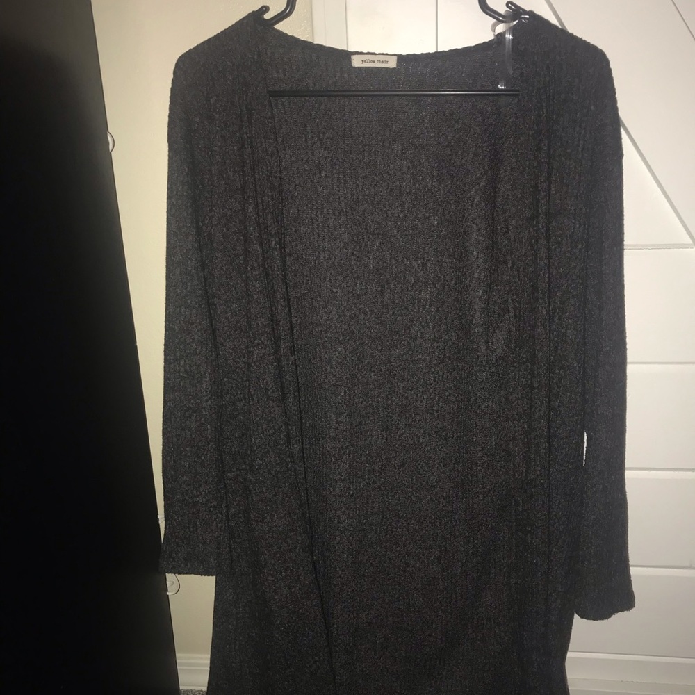 Long Yellow chair cardigan